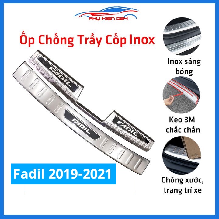 Ốp chống trầy cốp Fadil 2019-2020-2021 Inox mạ crom sáng bóng