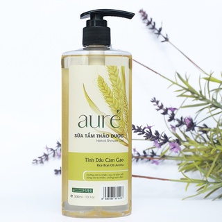 AURÉ, Sữa tắm thảo dược, Tinh dầu Cám gạo, Chai 300ml, Duy trì đàn hồi sáng da, dưỡng da tự nhiên