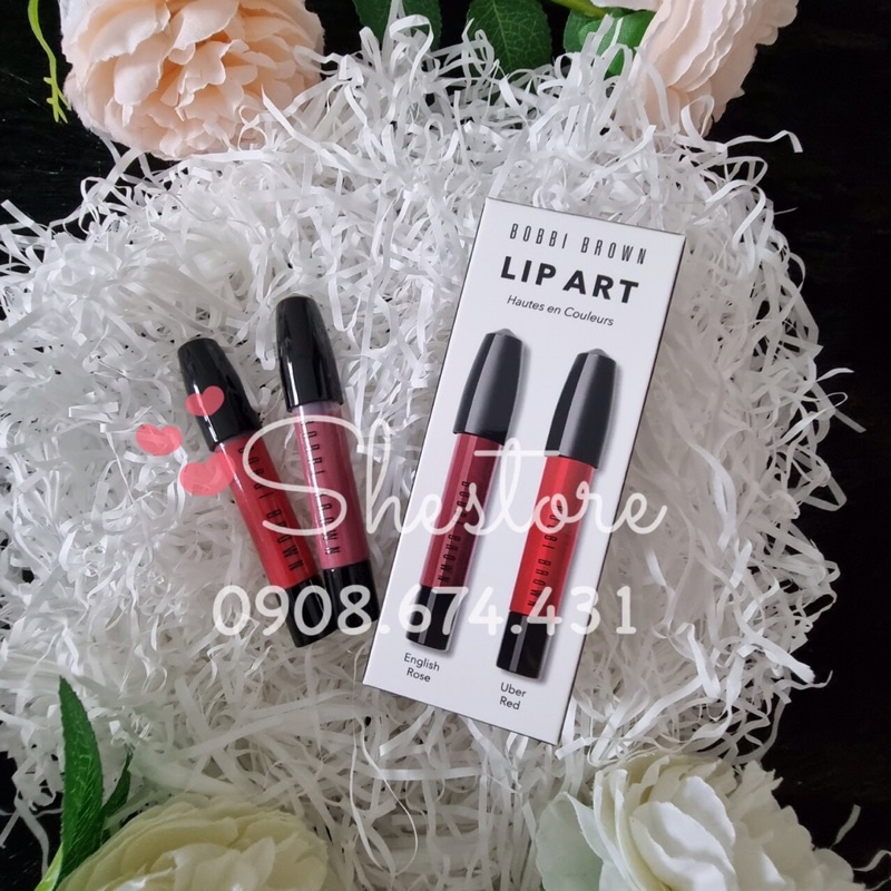 Set 2 son kem mini Bobbi Brown Lip Art 2ml/cây