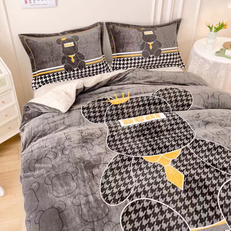 Bộ Chăn Ga Gối Nỉ Nhung 3D Cao Cấp 1m6 x 2m Hoạt Hình Dễ Thương,Mềm, Mịn ( 50 mẫu)