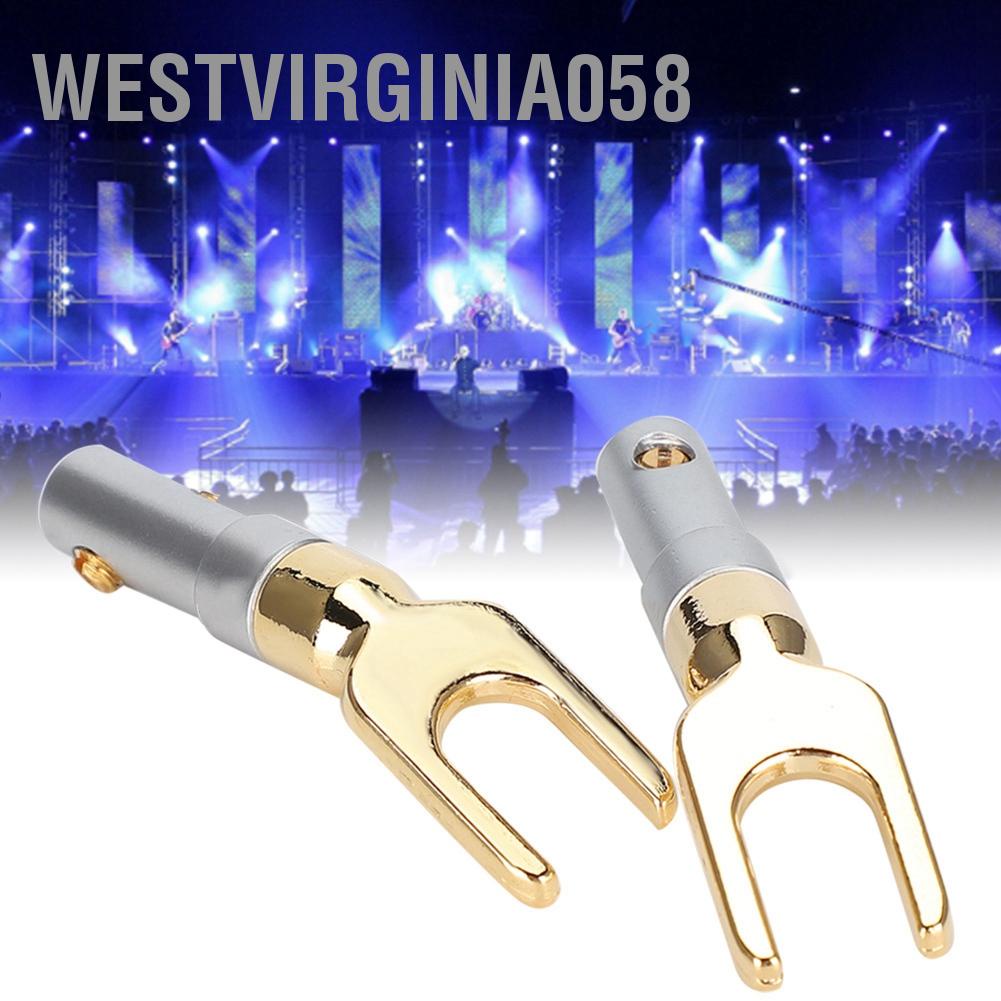 Có thể bán buôn 2 cái U Spade Loa Cắm Âm thanh Vít Ngã ba Đầu nối Giắc cắm Bộ chuyển đổi Đồng nguyên chất mạ vàng Hàng giao ngayWestvirginia058