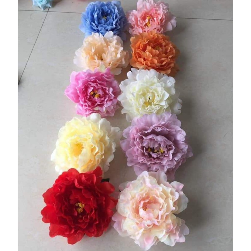 Bông hoa mẫu đơn giả loại to 12cm làm tháp oản, trang trí hoặc làm đồ handmade cực đẹp