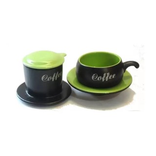 Bộ cốc cà phê liền phin sứ gốm sứ Bát Tràng-01