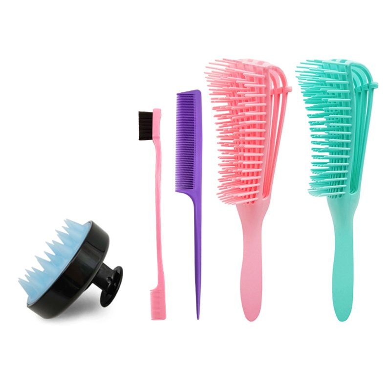 Set 5 Lược Chải Tóc Mát Xa Da Đầu Chống Tĩnh Điện
