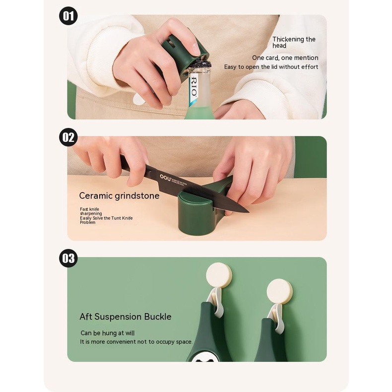 Dụng Cụ Mở Nắp Chai Bằng Đá Đa Năng Hai Trong Một