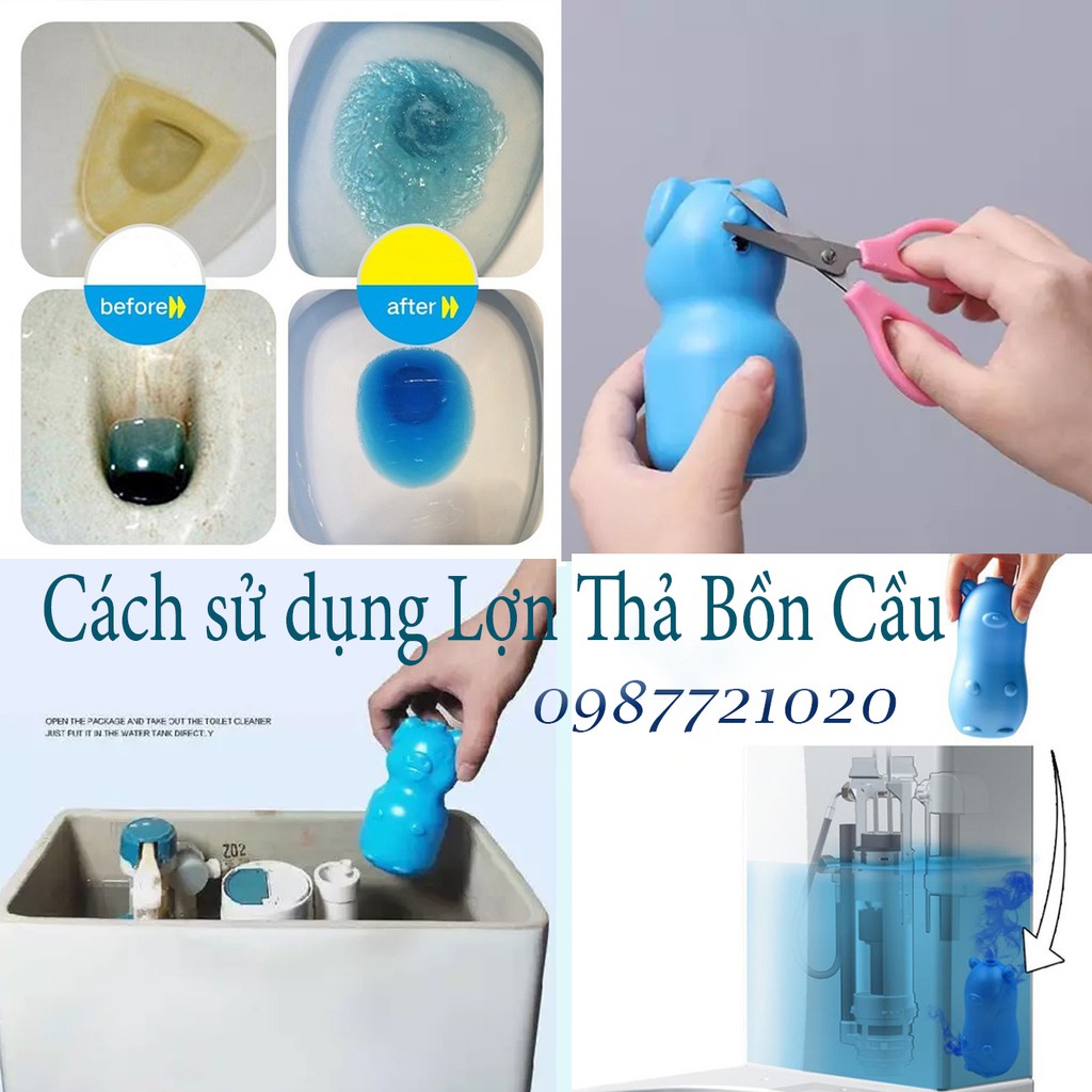 Hàng loại 1| Lọ thả bồn cầu Hình con lợn| Chai thông cống thần thánh đa năng| Gói Tẩy  Lồng Máy Giặt