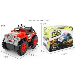 Mô hình xe ô tô địa hình crazy racers chạy pin  có bánh răng cao su cho bé - ảnh sản phẩm 3