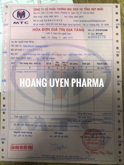 Dầu Gấc Vinaga DHA - Chai 100 viên