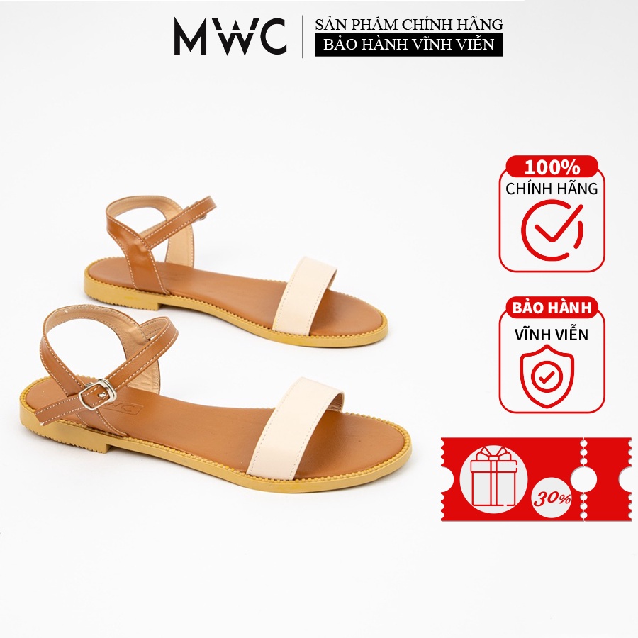 GIÀY SANDAL NỮ THỜI TRANG MWC - GIÀY SANDAL NỮ ĐẾ THẤP QUAI NGANG BASIC SIÊU XINH SIÊU HOT NUSD- 12004