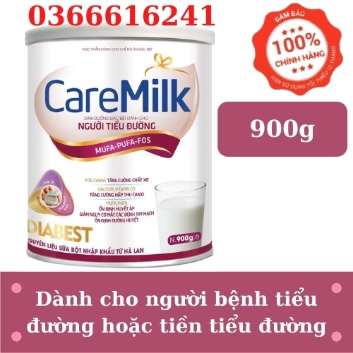 Sữa Care milk DIABEST cung cấp dinh dưỡng đặc biệt dành cho người bệnh tiểu đường hoặc tiền tiểu đường hộp 900g