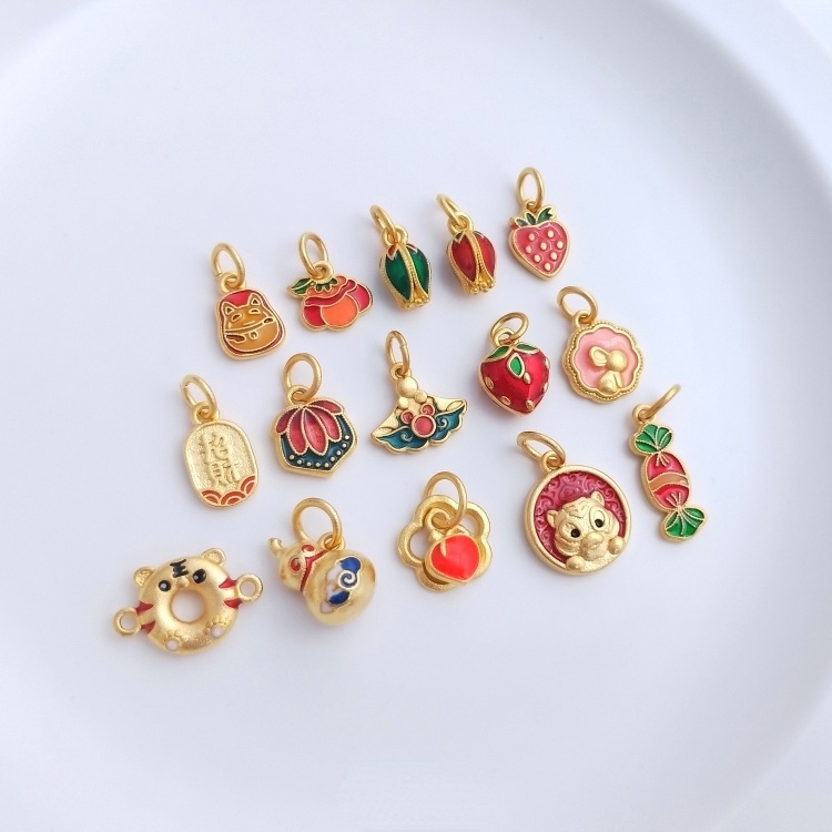 Vòng Đeo Tay Mặt Đá Ngọc Bích Màu Xanh Dương Hình Thỏ/Quả Bí Ngô Dễ Thương