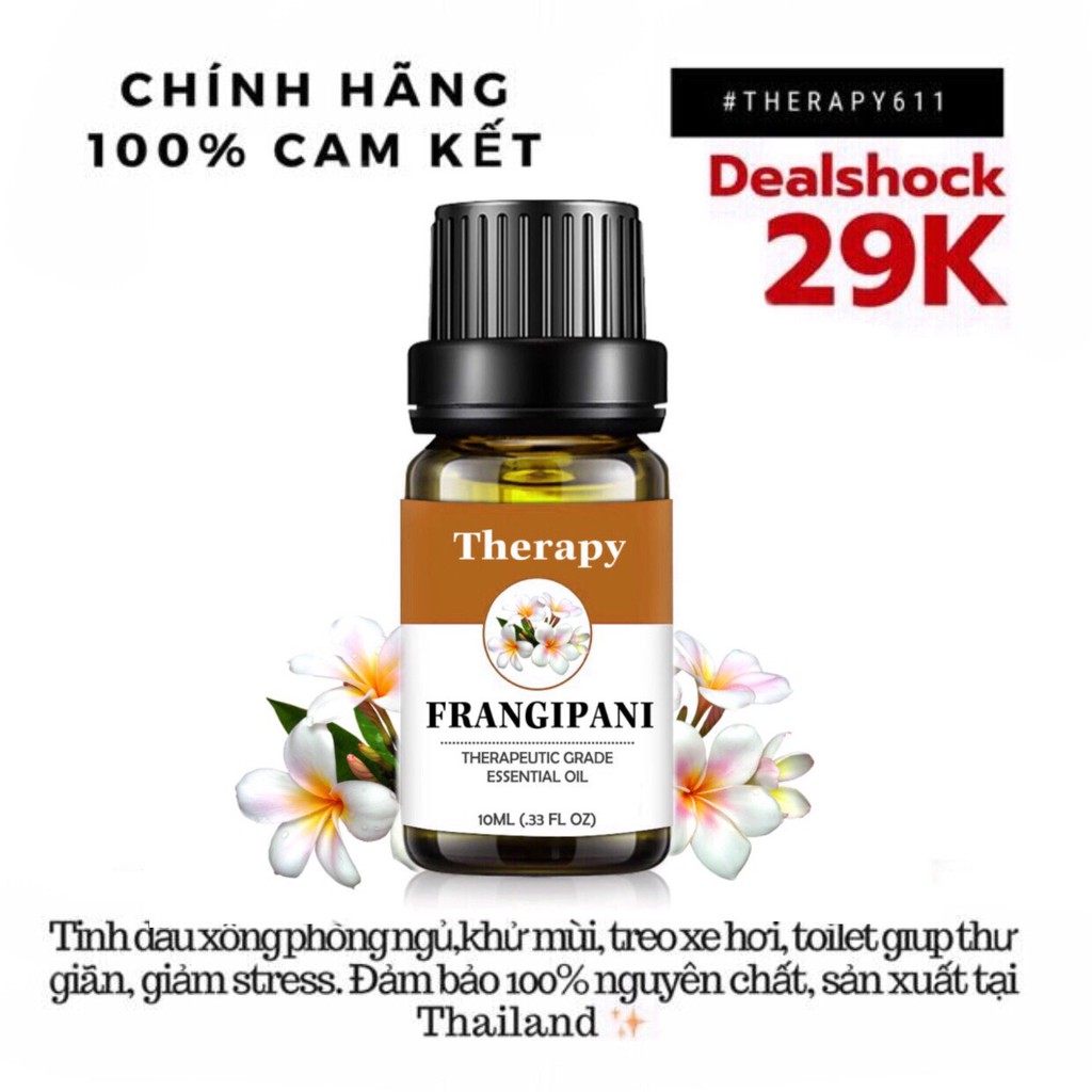 Tinh Dầu Nguyên Chất Hoa Sứ - Frangipani THERAPY 10ml/50ml Thái Lan