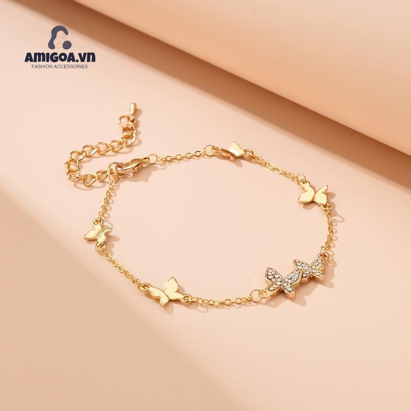 ✨✨Vòng tay titan không gỉ lắc tay titan hình bướm đính kim sa lấp lánh xinh xắn dễ thương ngọt ngào