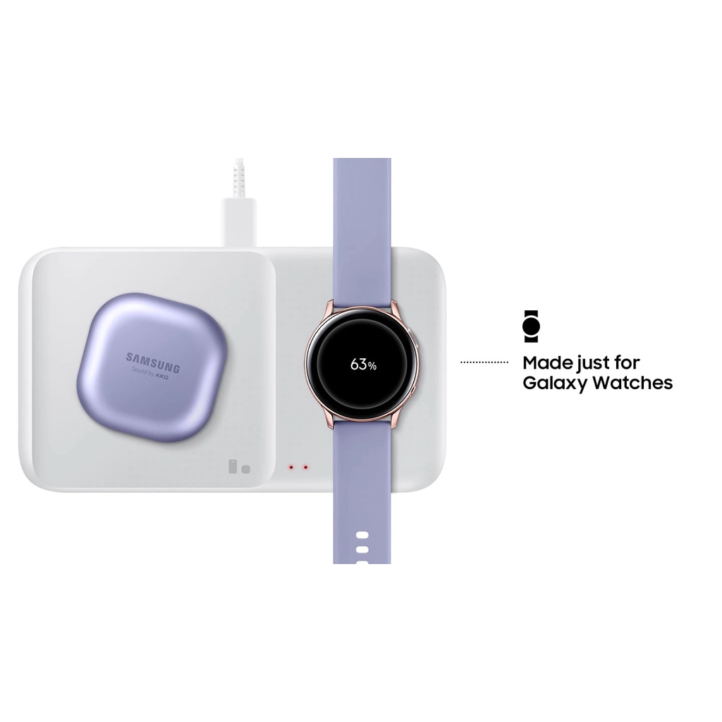 Đế sạc đôi không dây Samsung EP-P4300TBEGW dùng cho Z Fold3, S21 Ultra, Note 20 Ultra, Galaxy Watch 4, iPhone 13 Pro Max