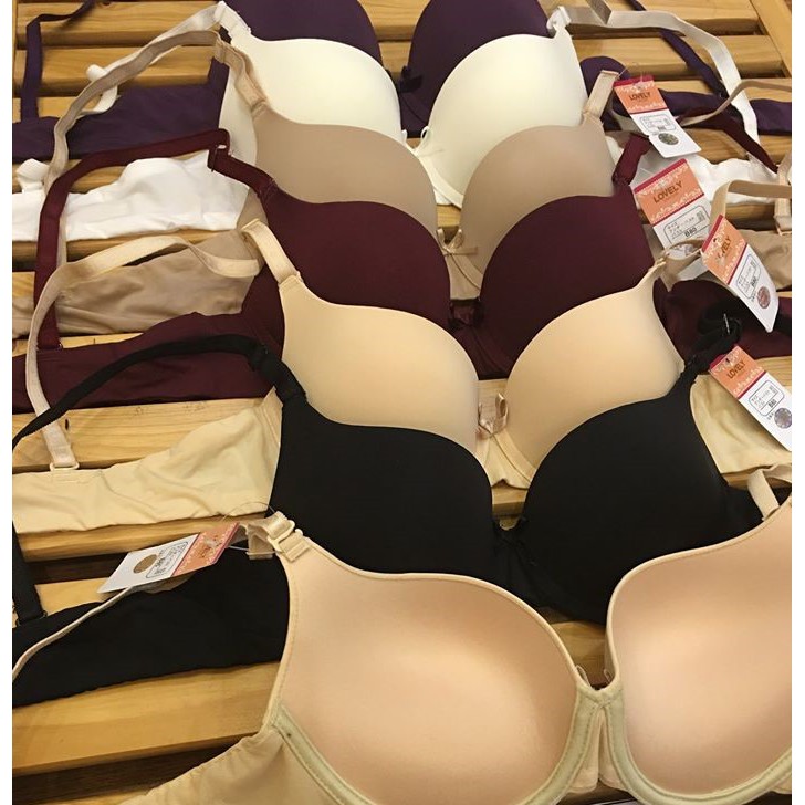 [CHÍNH HÃNG][FREESHIP] Áo lót VNXK Lovely Nhật Bản 34 36 38 có gọng ngực nhỏ phẳng siêu đẩy mút vừa thun lạnh ALU178