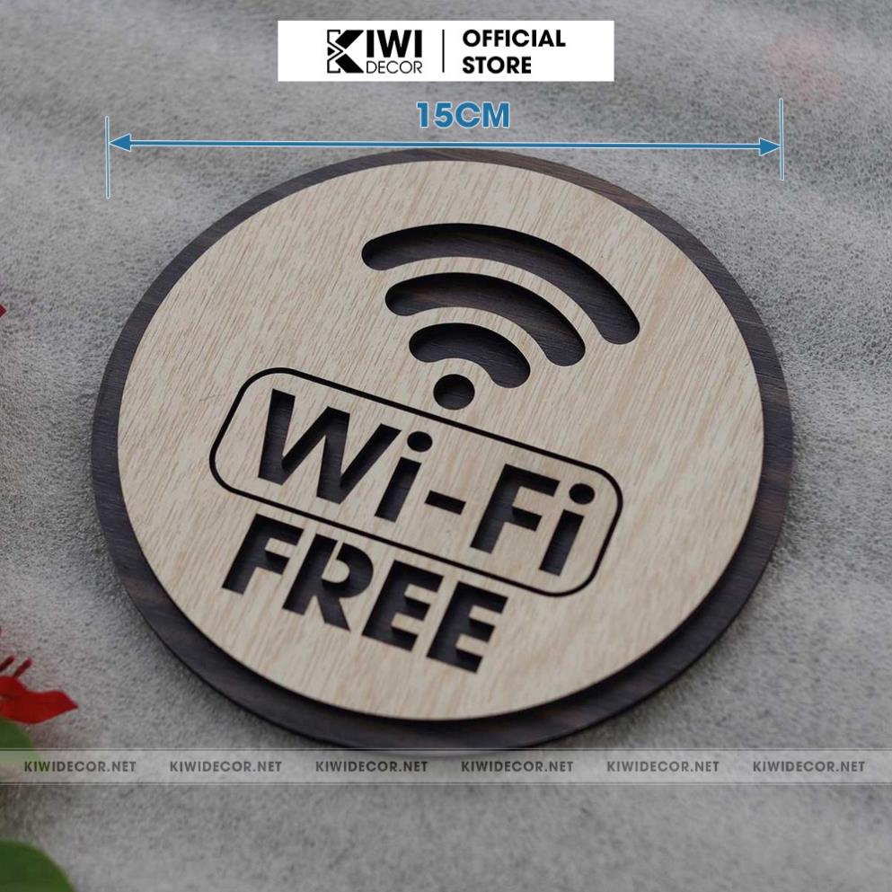 Bảng Tên Wifi Gỗ Decor Vintage, Free Wifi, Bảng Pass Wifi, Ghi Mật Khẩu Wifi, Thông tin wifi