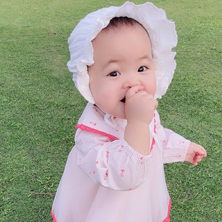 Mũ nón bèo trắng cho bé gái (0-15 tháng)