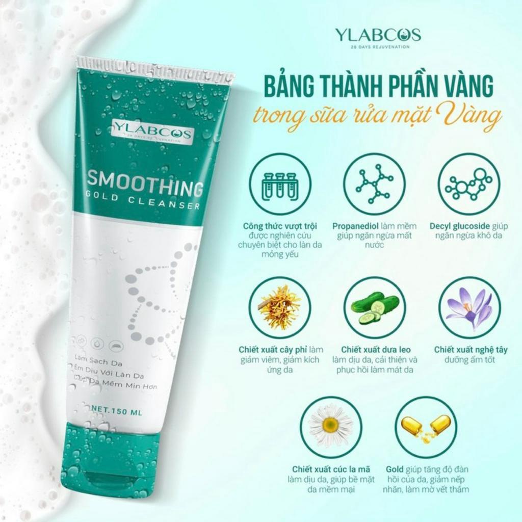 Sữa rửa mặt Dr Lacir sữa rửa măt vàng smoothing gold cleanser cho da nhạy cảm, mỏng yếu, sau tái tạo 150ml