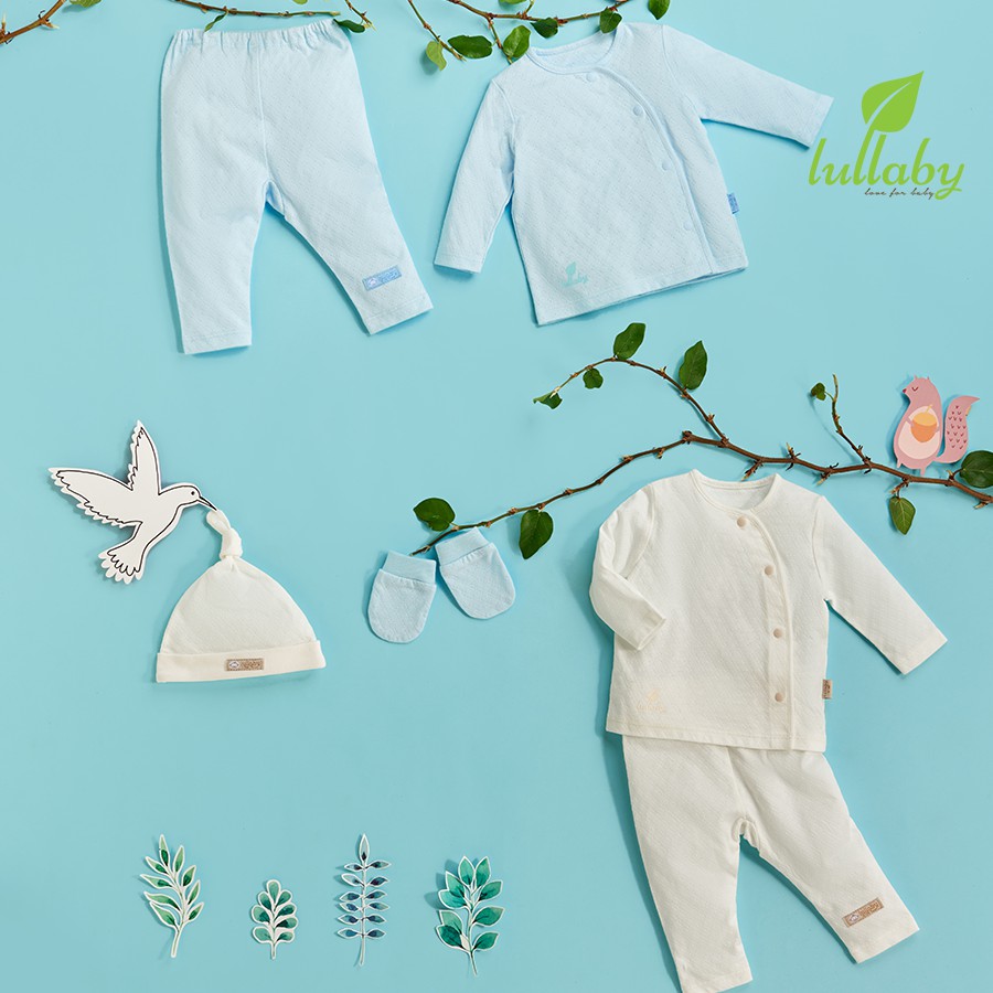 Bộ quần áo sơ sinh cài lệch Lullaby, hàng cao cấp