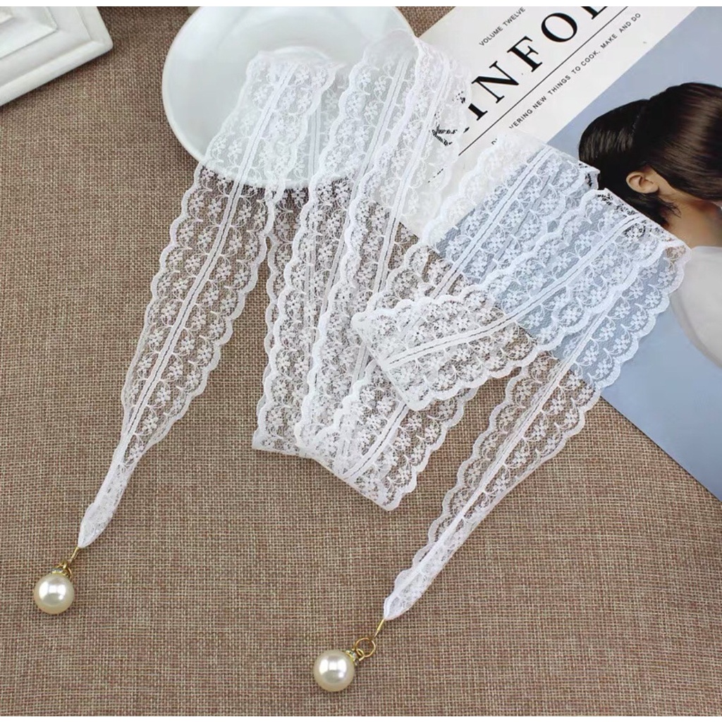 Đai váy ren tiểu thư cao cấp hai màu đen trắng