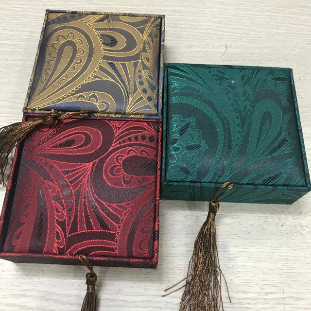 Combo 10 Hộp Gấm Đựng Vòng Phong Thủy, Hộp Đựng Vòng Tay - Trang Sức