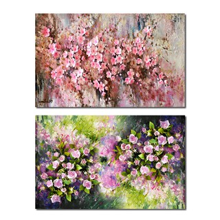 Tranh treo tường HD Hoa Anh Đào - Hoa Hồng CV0083-0084 KT 60 x 37 cm