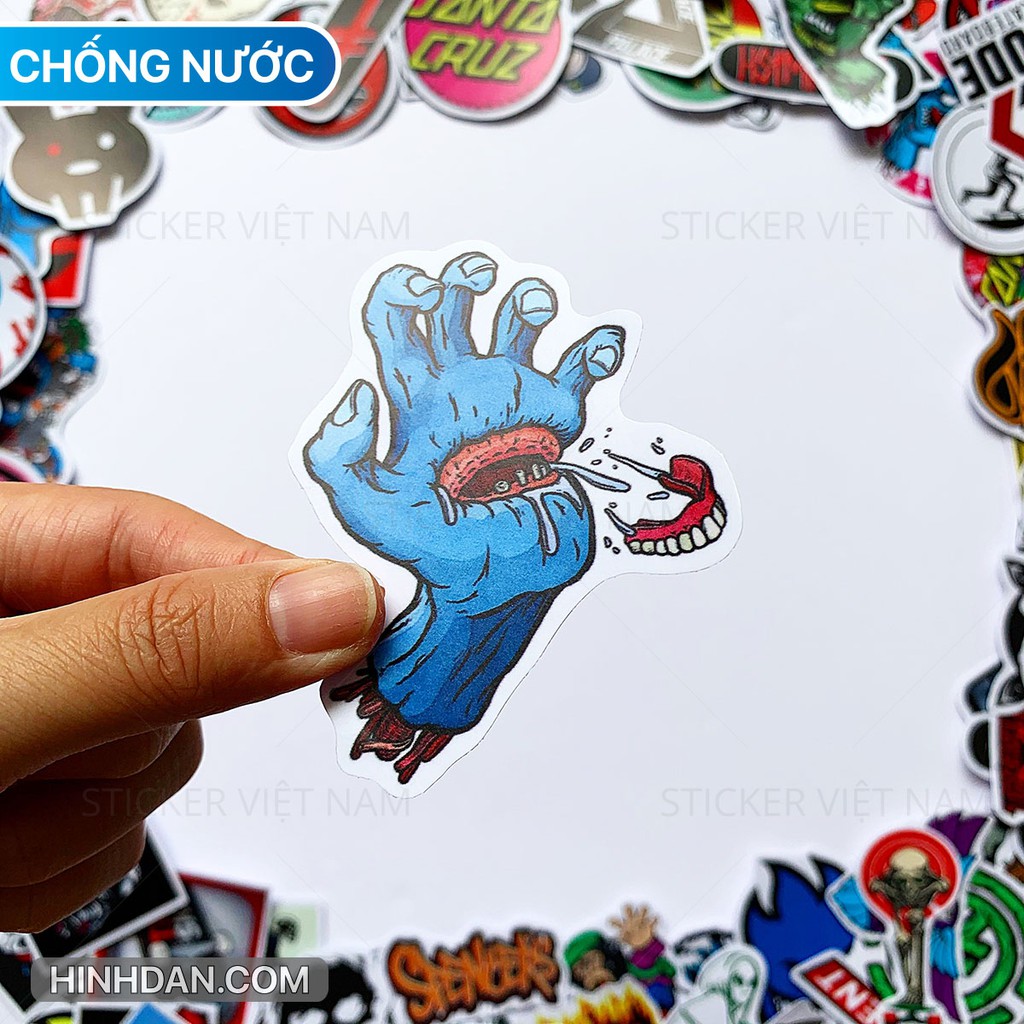 Sticker VÁN TRƯỢT Skateboard SIÊU CHỐNG NƯỚC dán trang trí nón bảo hiểm, laptop, vali, đàn guitar