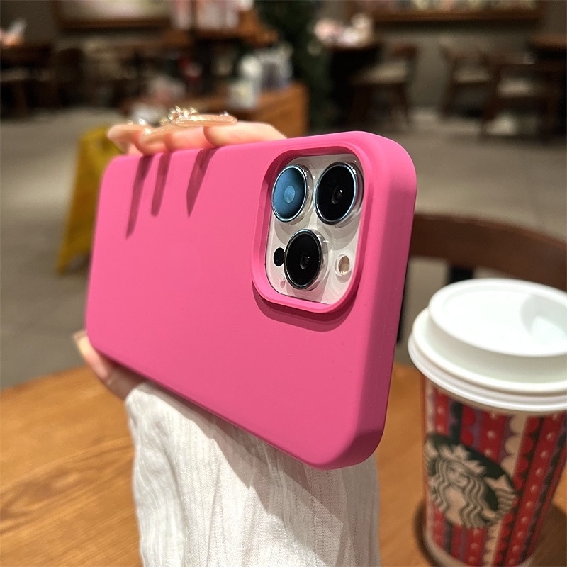 Ốp Điện Thoại Silicon Màu Trơn Họa Tiết Trái Cây Cho IPhone 7 8 Plus X XR XS 11 12 13 14 Pro Max