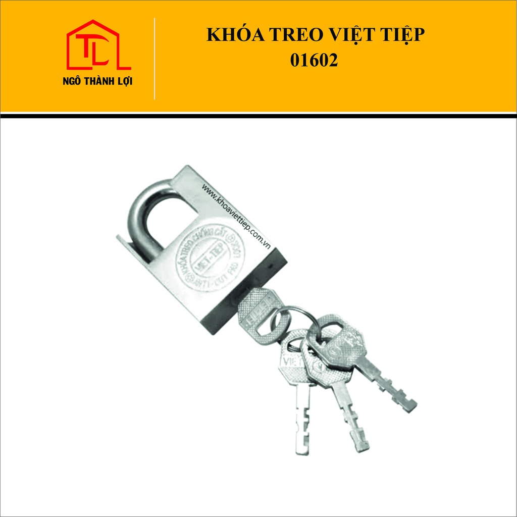 Khóa cửa cổng , ổ khóa treo Việt Tiệp hợp kim chống cắt hợp kim  01402, 01502, 01602 (4 phân, 5 phân, 6 phân)