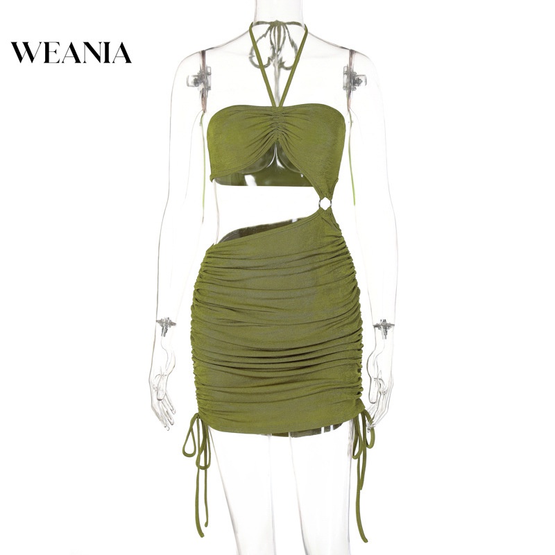 Đầm Dây Rút Hở Lưng Phong Cách Quyến Rũ Cho Nữ