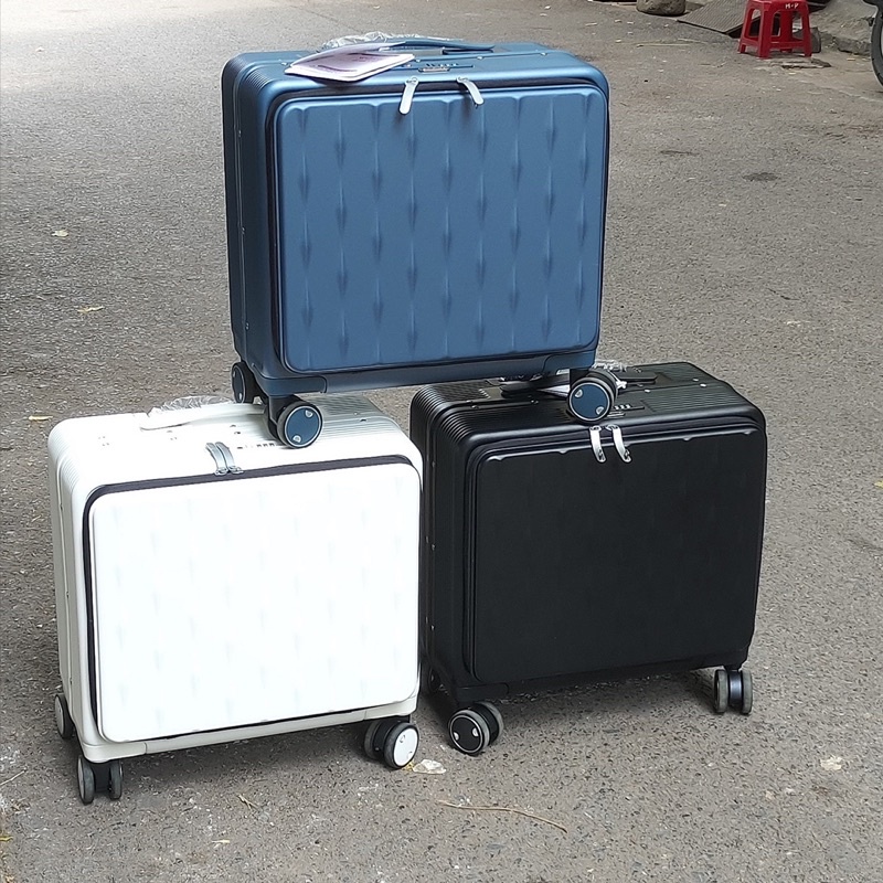 Vali size 18 inch, vali ngang  khung nhôm khóa TSA hãng Traverking hàng cao cấp có ngăn laptop riêng