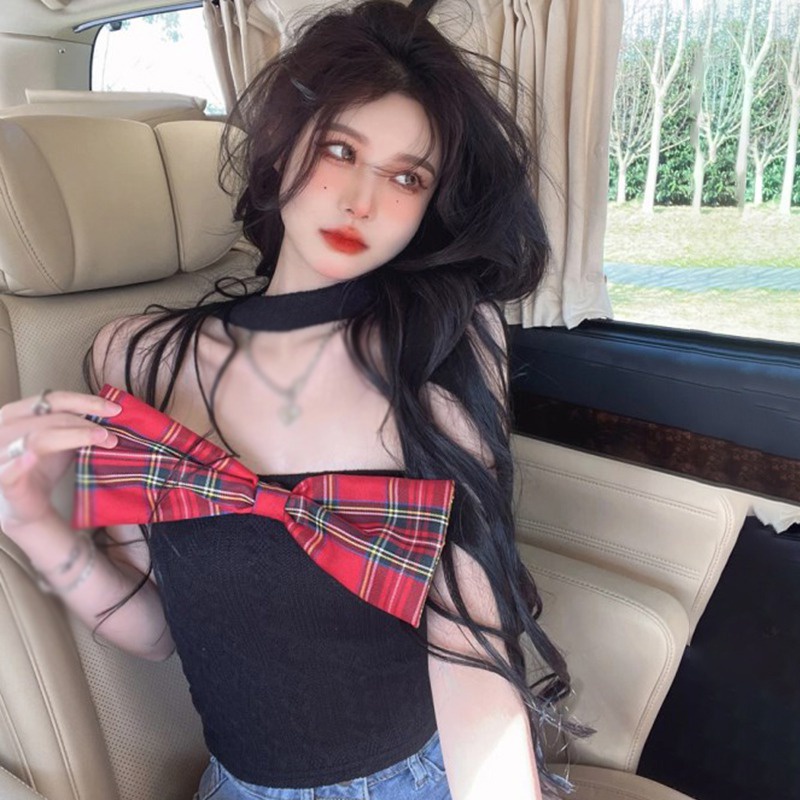 Áo Croptop Dệt Kim Hai Dây Dáng Ôm Thời Trang Dành Cho Nữ