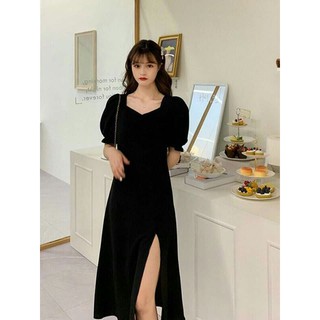 Đầm đen xẻ tà
