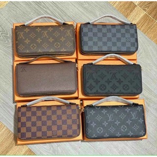 Ví cầm tay nữ/ nam lvv 2 zipper full box