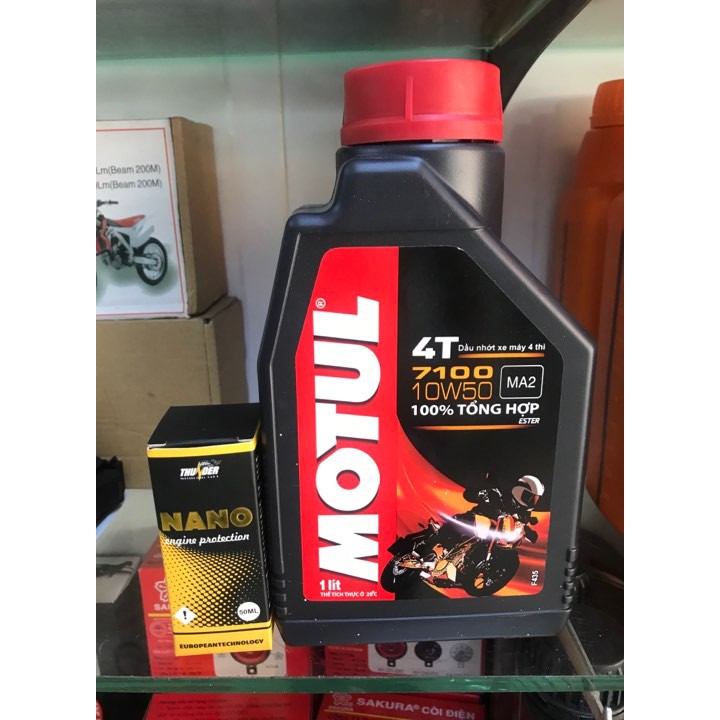 Combo Nhớt Motul 7100 10w50 Và Dầu Phục Hồi Động Cơ Xe Máy