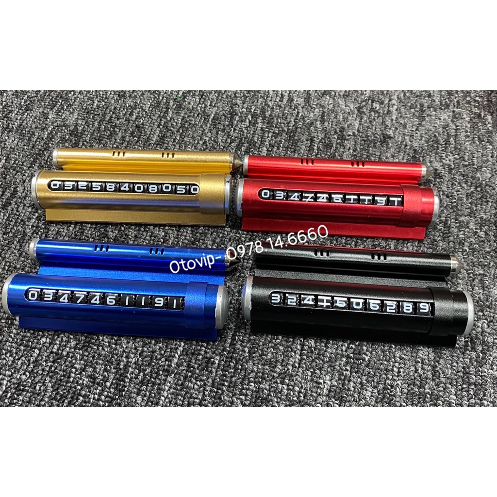 Bảng ghi số điện thoại đỗ xe ô tô bằng kim loại, size lớn 14x5,6cm thẻ hiển thị sdt gắn taplo xe hơi kèm sáp thơm