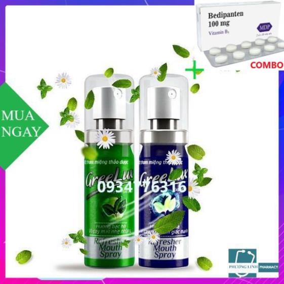 Combo Bedipanten 100mg +  GREELUX XỊT THƠM MIỆNG THẢO DƯỢC