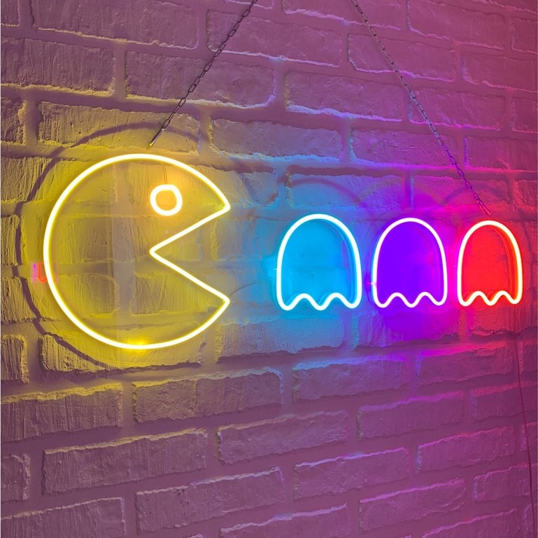 Đèn trang trí led neon sign hình PACMAN, Quà tặng cực chất