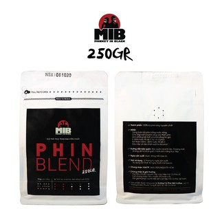 Cà Phê Rang Xay gói Phin Blend 250gr - Cafe Arabica Rang Mộc Pha Phin Pha Máy MONKEY IN BLACK