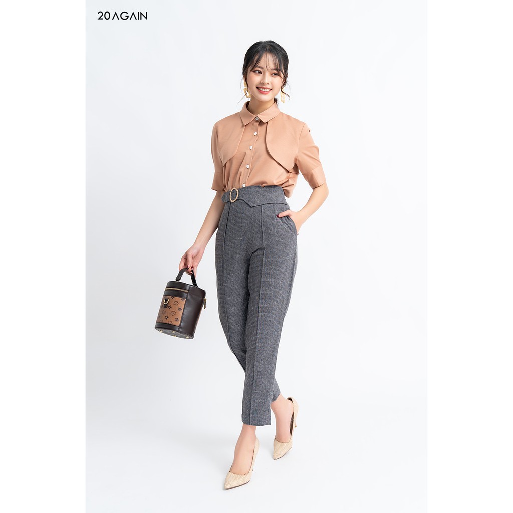 [Mã WABRM50 giảm 15% đơn 99k] Áo sơ mi ngắn tay hai tay bồng ASA1078 20AGAIN | BigBuy360 - bigbuy360.vn
