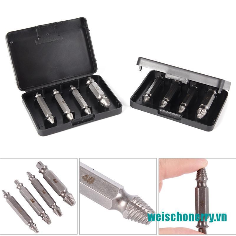 Weischoenrry◑4 Mũi Khoan Tốc Độ Cao Kèm Hộp Đựng