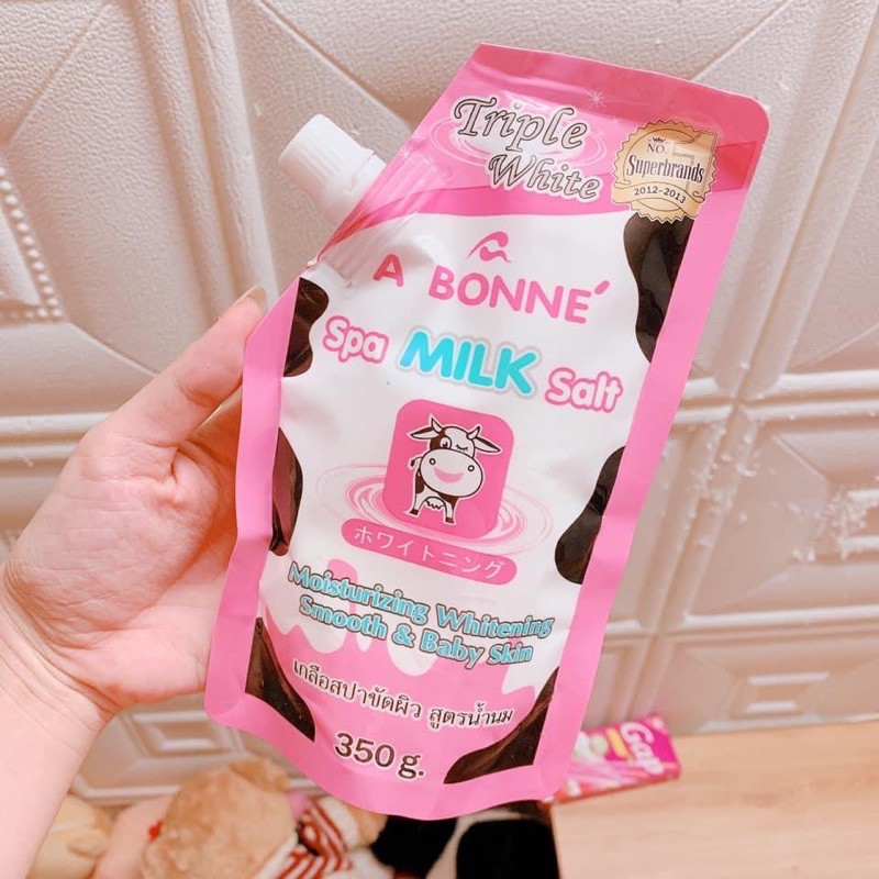 Muối tắm sữa bò tẩy tế bào chết A Bonne Spa Milk Salt Thái Lan 350gr chính  hãng 65,000đ