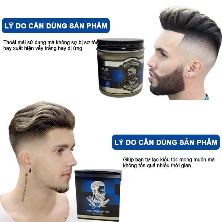 Sáp Vuốt Tóc GENTLEMAN'S Clay Wax - Sáp Tạo Kiểu Tóc Nam Thơm, Giữ Nếp Tốt