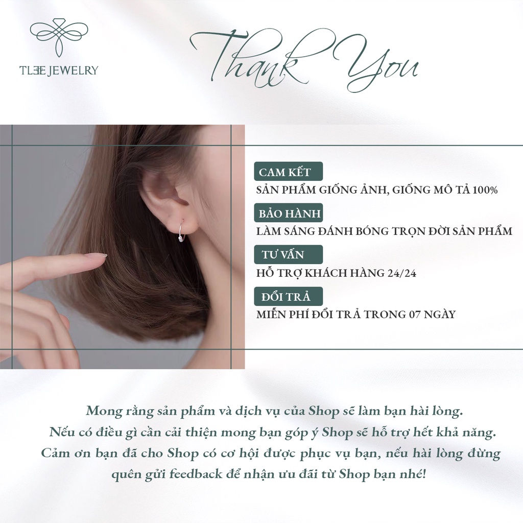 Khuyên tai bạc tròn nữ TLEE lò xo cá tính Tlee NCJ B0170