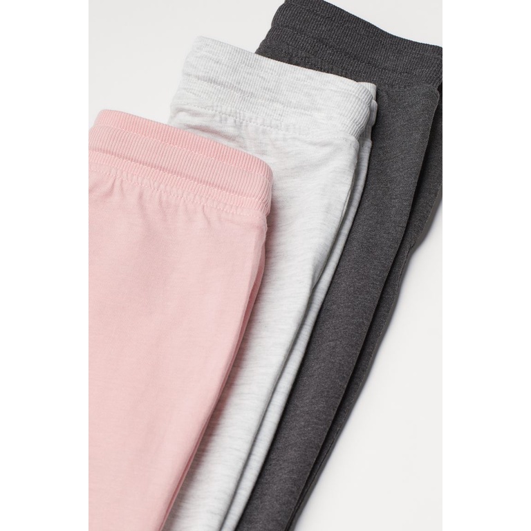 Set 3 quần jogger hồng xám HM H&M size 5-6y_hàng chính hãng authentic