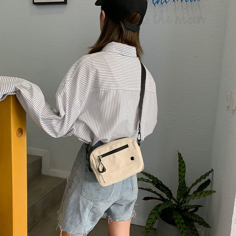 Túi Đeo Chéo Mini Bằng Vải Canvas Phong Cách Nhật Bản Dành Cho Nữ