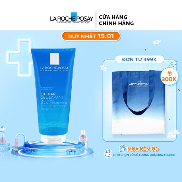 Gel tắm giúp làm sạch làm dịu bảo vệ da dành cho da nhạy cảm phù hợp cho trẻ em La Roche-Posay Lipikar Shower Gel 200ml.