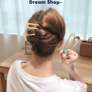 Trâm Cài Tóc Kim Loại Hình Chữ U Phong Cách Hàn Quốc Đơn Giản Thanh Lịch