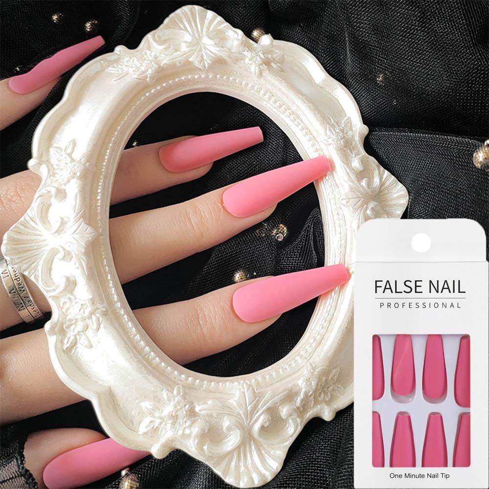 Hộp 20 Móng Tay Giả Múa Ba Lê Dáng Dài Thời Trang Cho Nữ