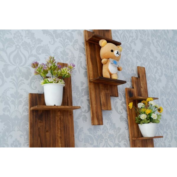 [Siêu Sale] Tông Kệ gỗ treo tường - Giá gỗ để cây, hoa - Giá trang trí - Kệ decor HPKTT 16 HP Decor